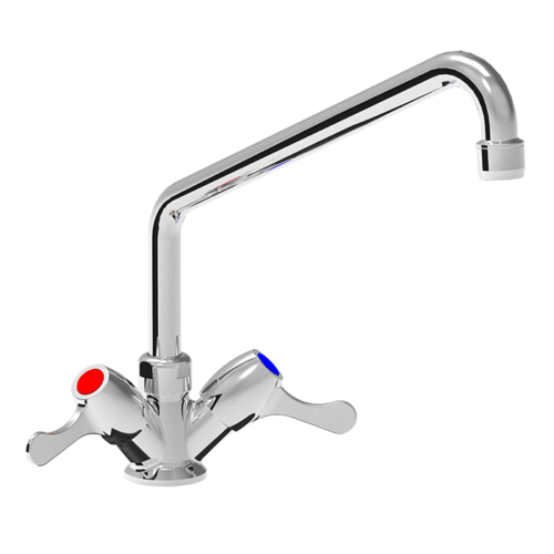 COMMERCIAL KICHEN MONOBLOCK MIXER TAP WITH 14 TURN HANDELS RUBINETTO MISCELATORE MONOFORO COMANDI 14 DI GIRO