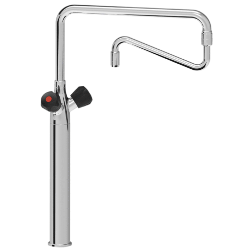 MONOBLOCK MIXER TAP LARGE TYPE WITH LONG BASE AND DOUBLE SPOUT